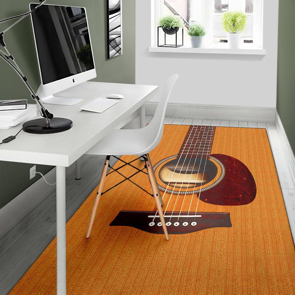 Wooden Guitar Area Rug