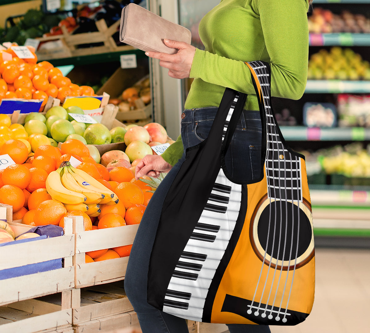 Piano And Guitar Grocery Bag 3-Pack