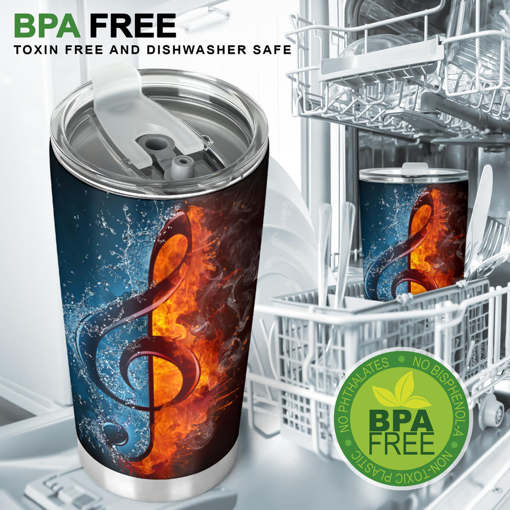 Treble Clef Ice And Fire Tumbler