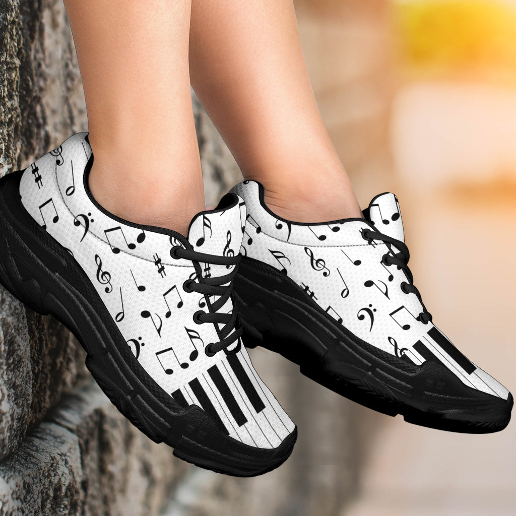 Piano With Music Notes Chunky Sneakers