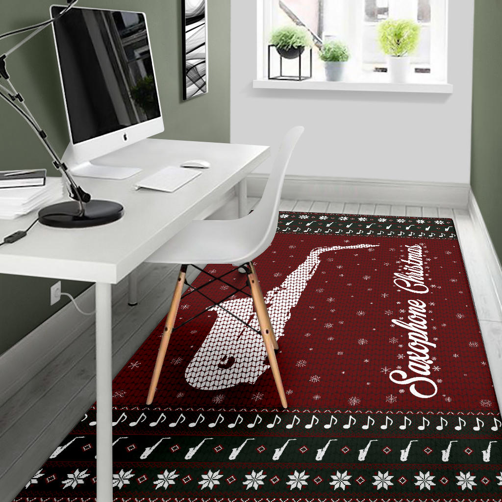 Saxophone Christmas Area Rug
