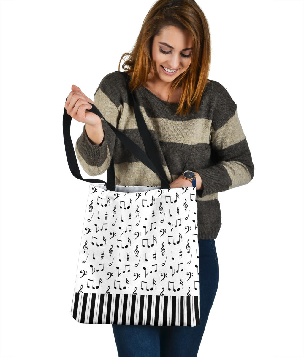 Musical Notes And Piano Art Tote Bag