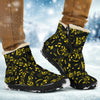 Yellow Musical Notes Cozy Winter Boots
