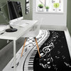 Piano Keys With Musical Notes Area Rug