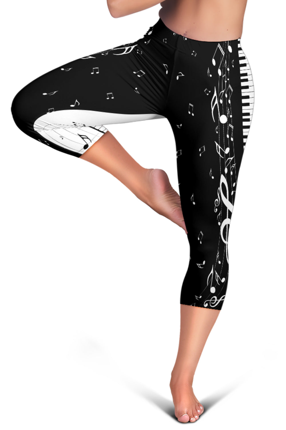 Piano And Music Notes Capris