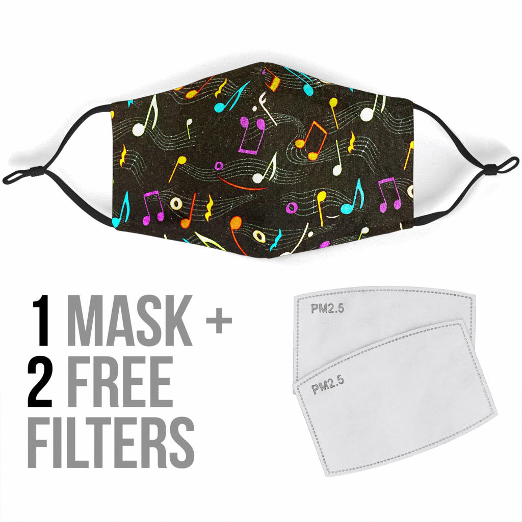 Colorful Music Notes Face Mask