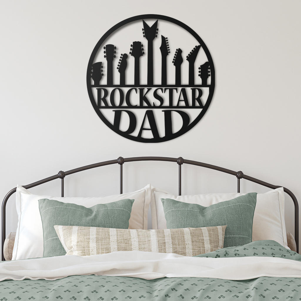 Rockstar Dad Metal Sign