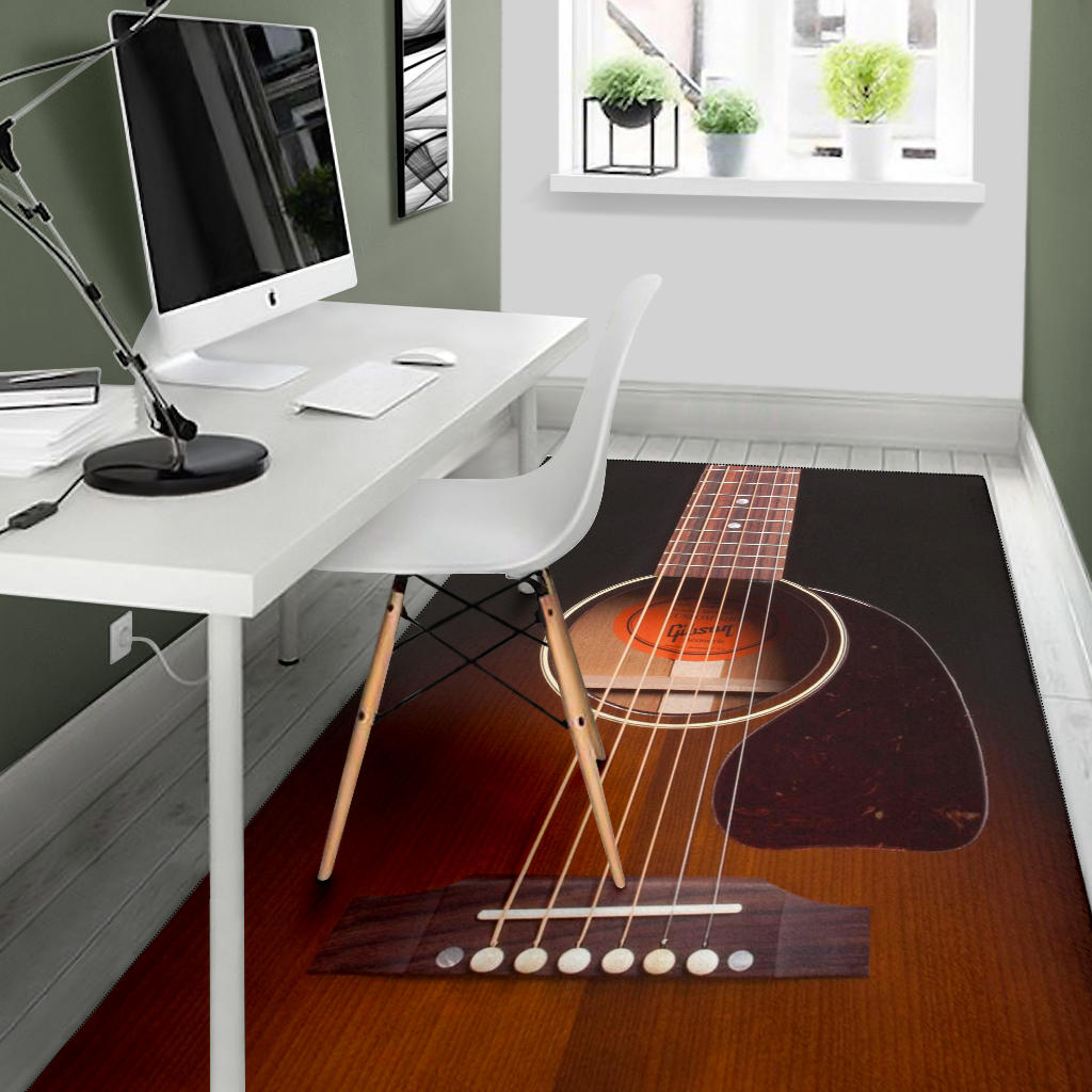 Black Guitar Area Rug