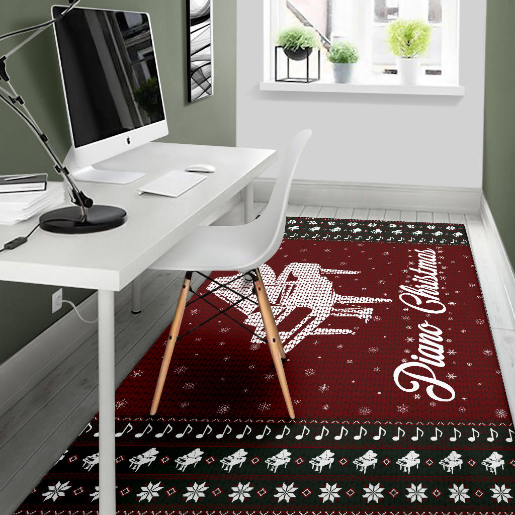 Piano Christmas Area Rug