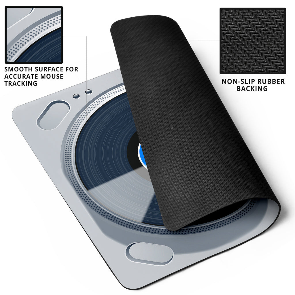 Vinyl Record Grey Mouse Pad