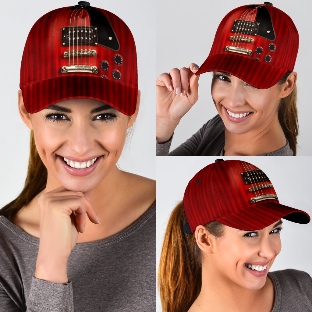 Red Electric Guitar Classic Cap