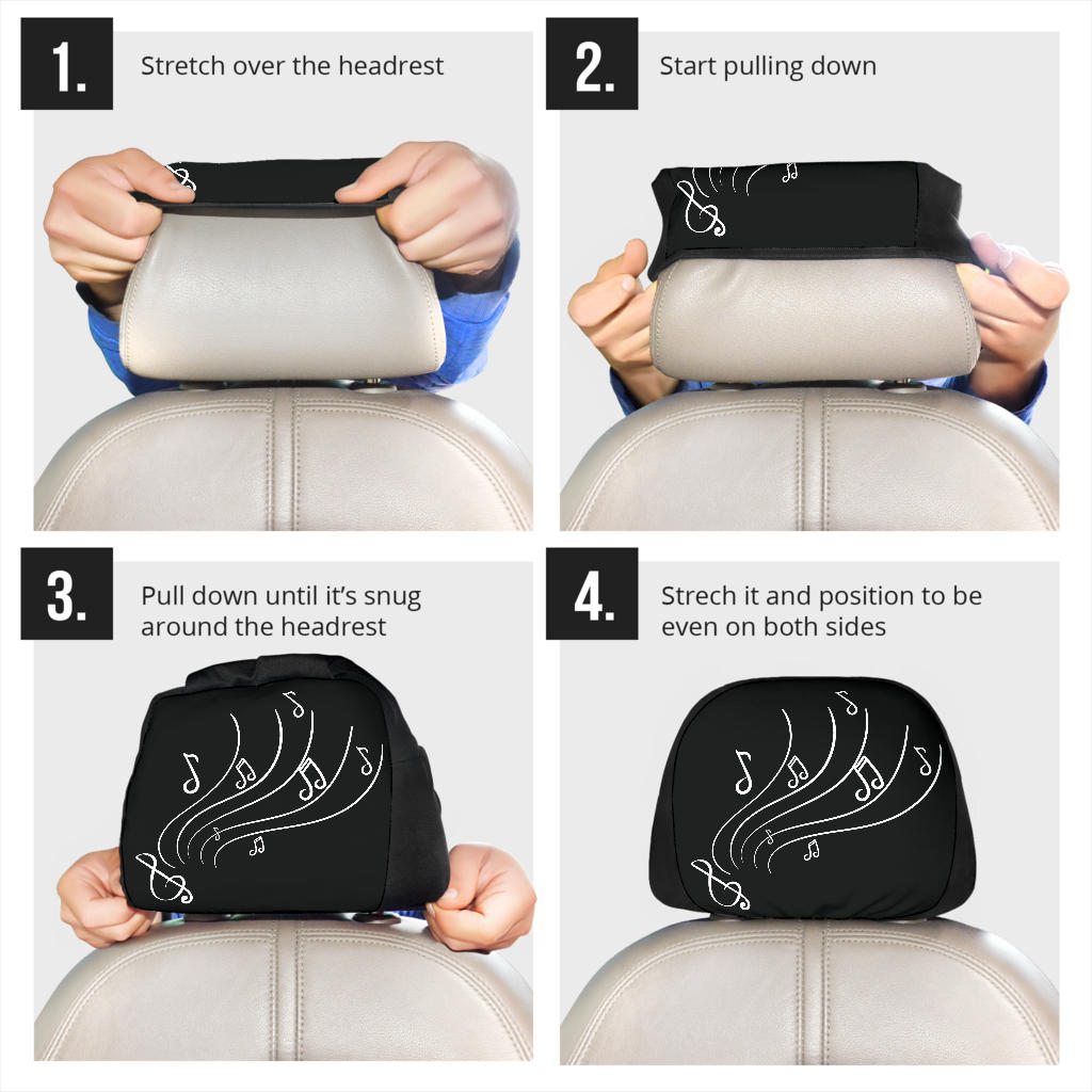 Music Notes Style Headrest Covers