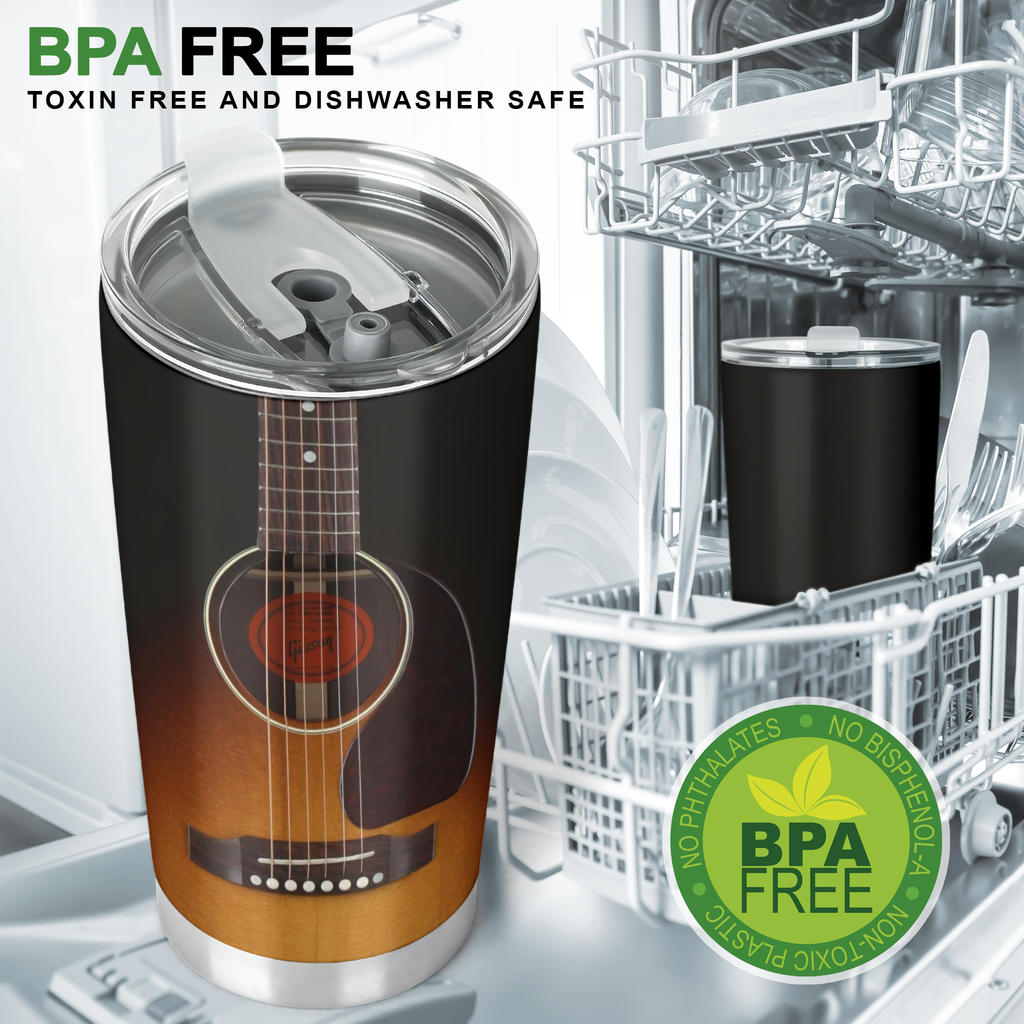 Black Guitar Tumbler