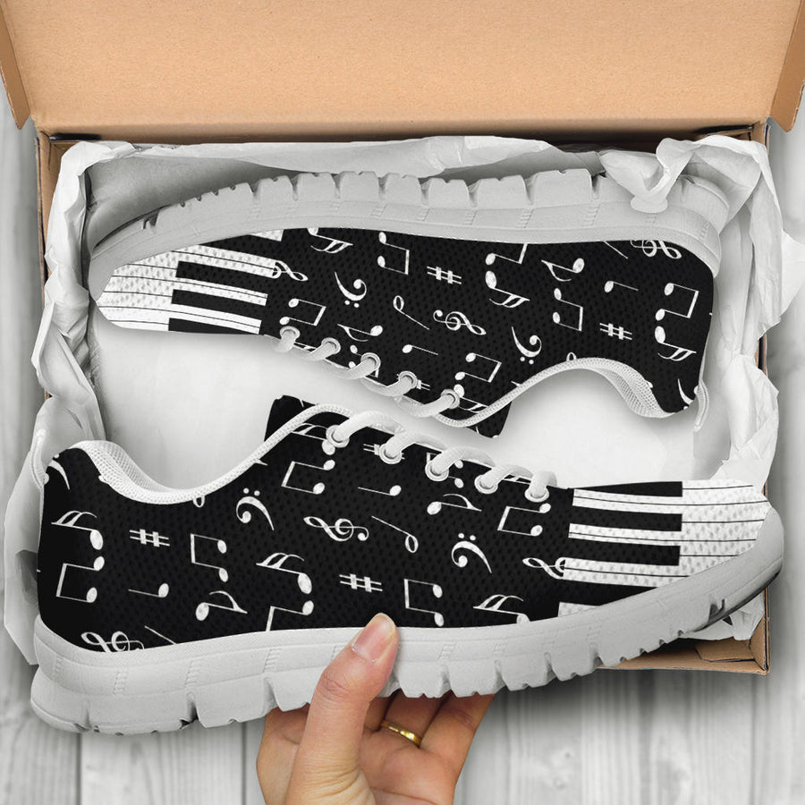 Music Notes With Piano Art Sneakers