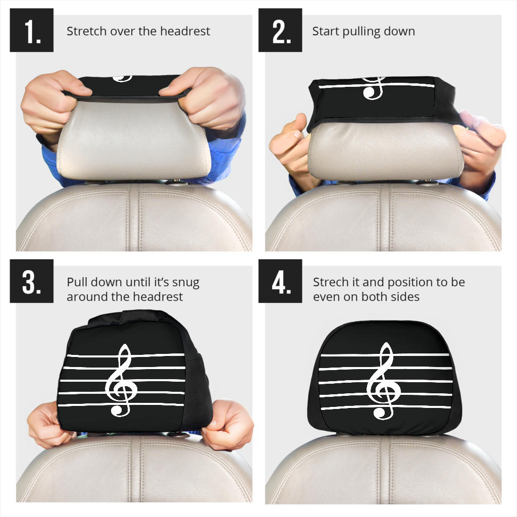 Treble Clef Headrest Covers