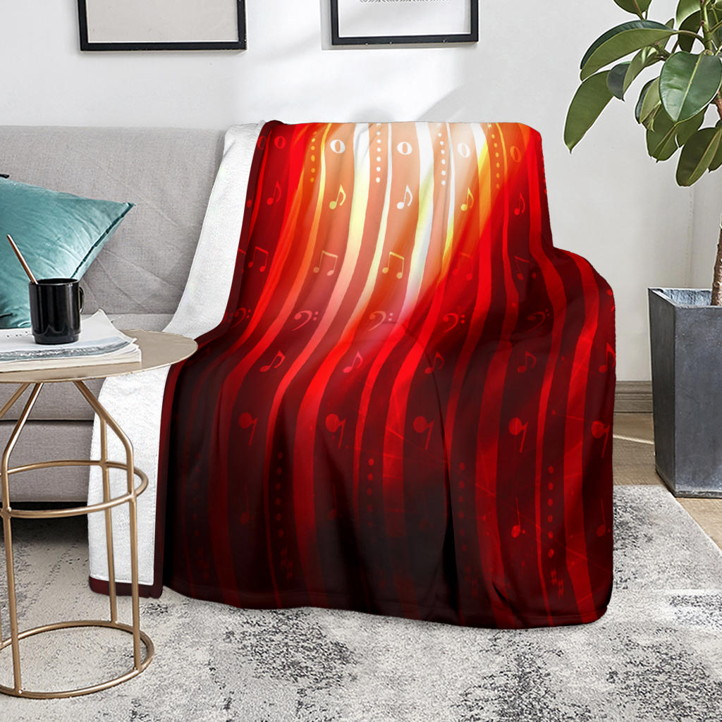 Music Notes Flame Blanket