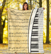 Piano Keys And Old Sheet Music Blanket