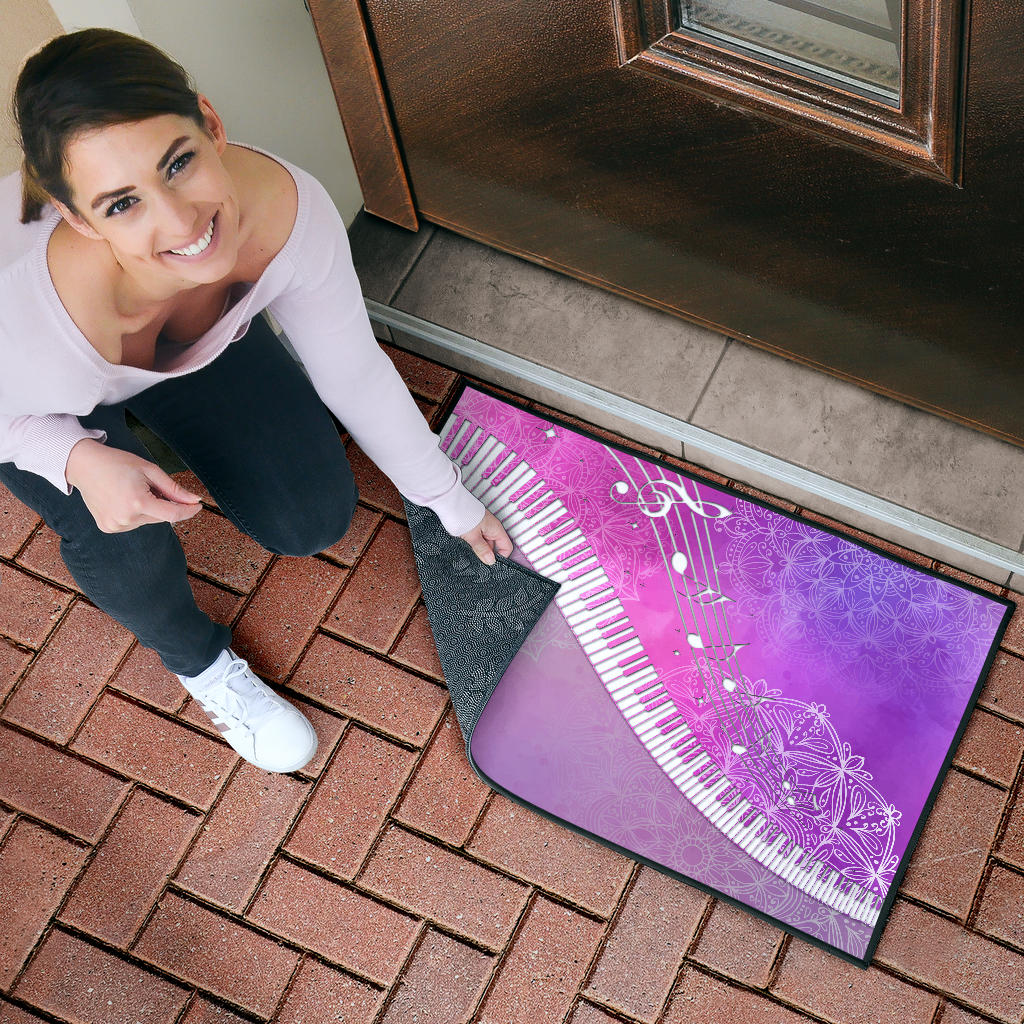 Piano Art Purple Door Mat