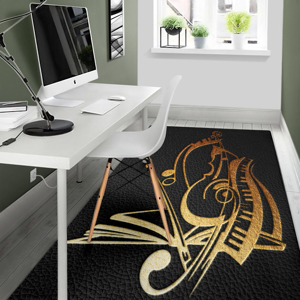 Music Art Leather Rug