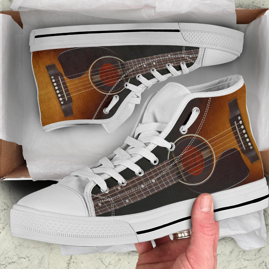 Black Guitar High Top Shoes