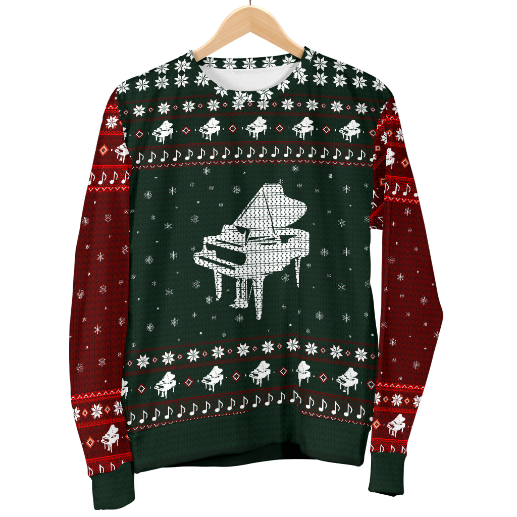 Piano Snowflake Men's Sweater