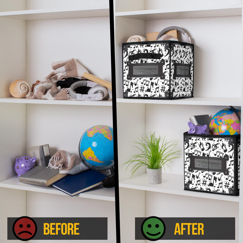 Music Notes Art Storage Cube