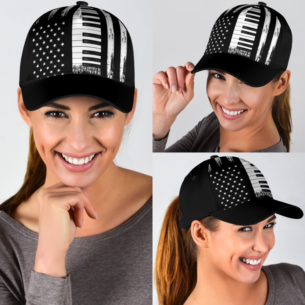 Piano American Flag Classic Cap