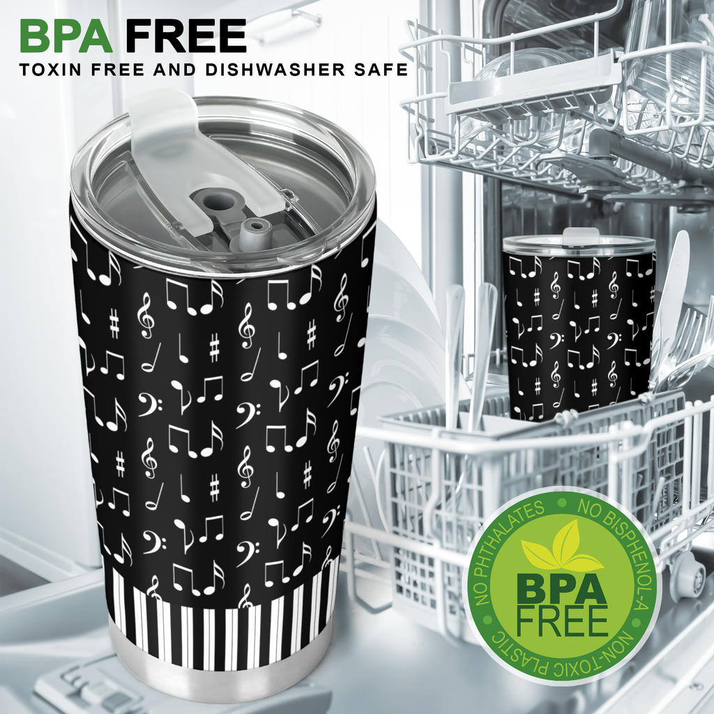 Music Notes And Piano Art Tumbler