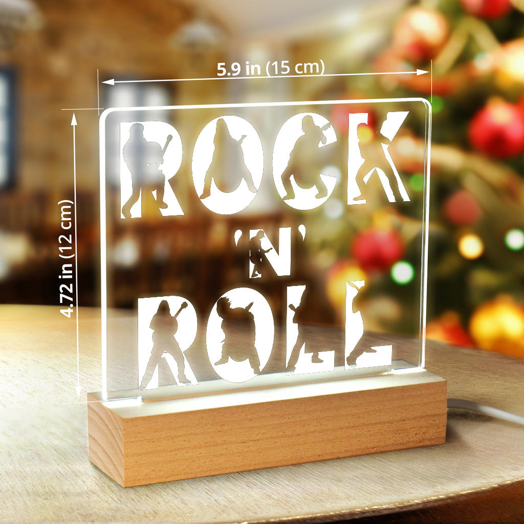 Rock N Roll Guitar Light Up Acrylic