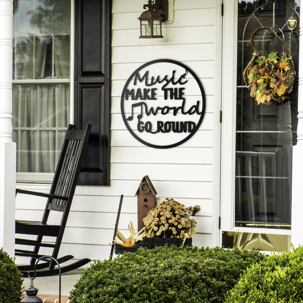 Music Go Round Metal Sign