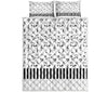 Musical Notes And Piano Art Quilt Bed Set