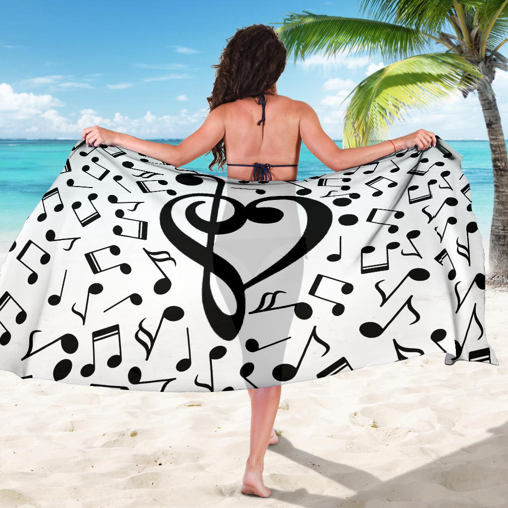 Musical Notes Heart Sarong
