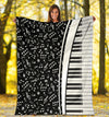 Piano Keys Musical Black Blanket