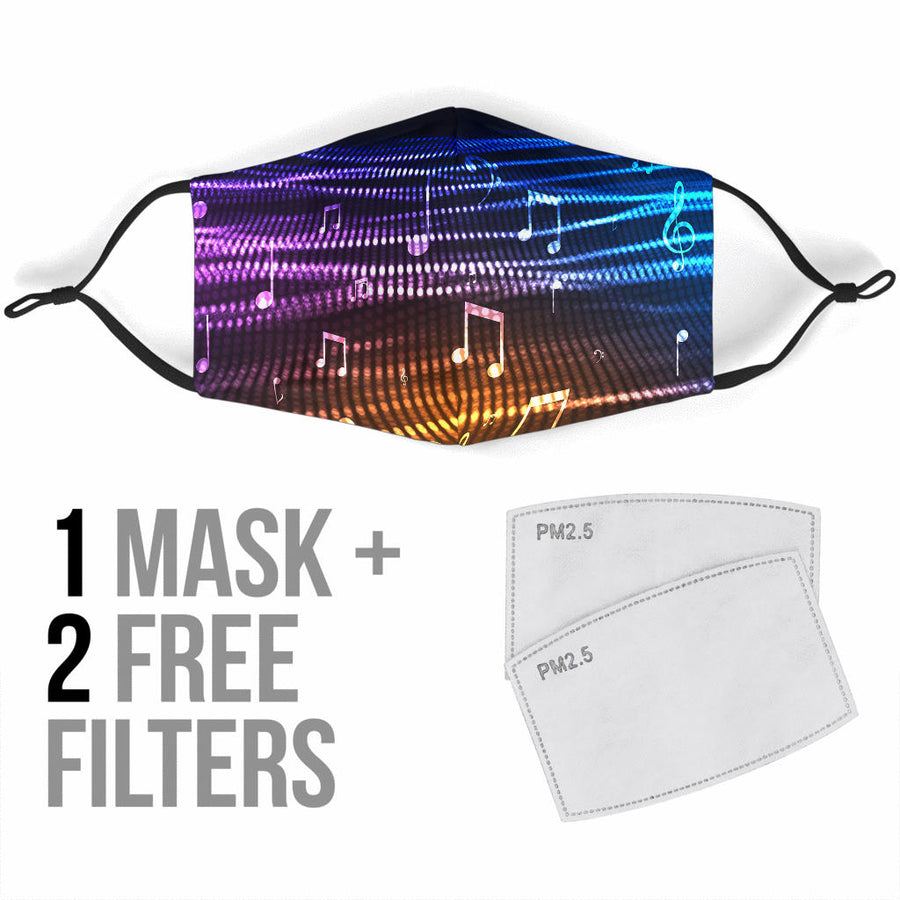 Premium Music Notes Face Mask