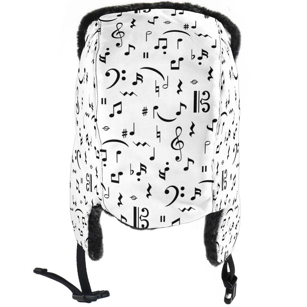 Musical Seamless White Trapper Hat