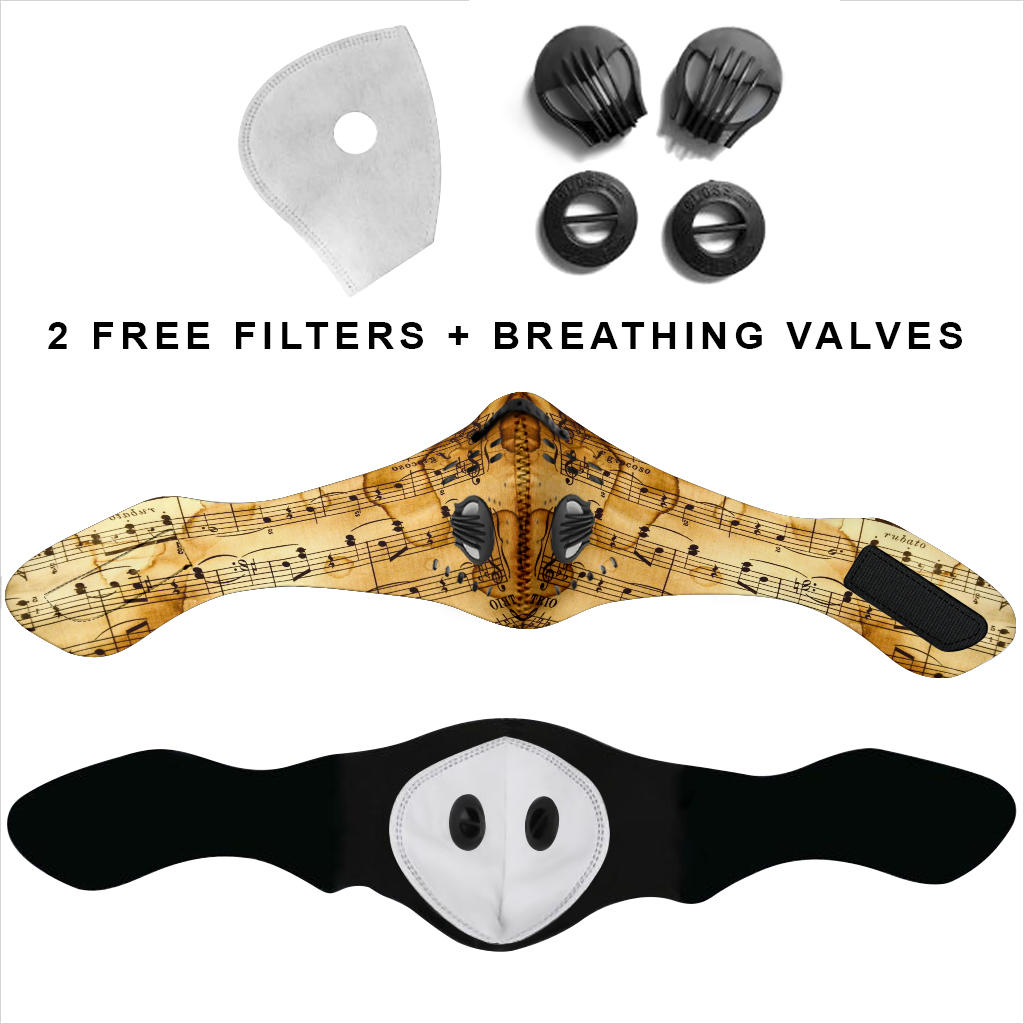 Old Music Notes Premium Face Mask