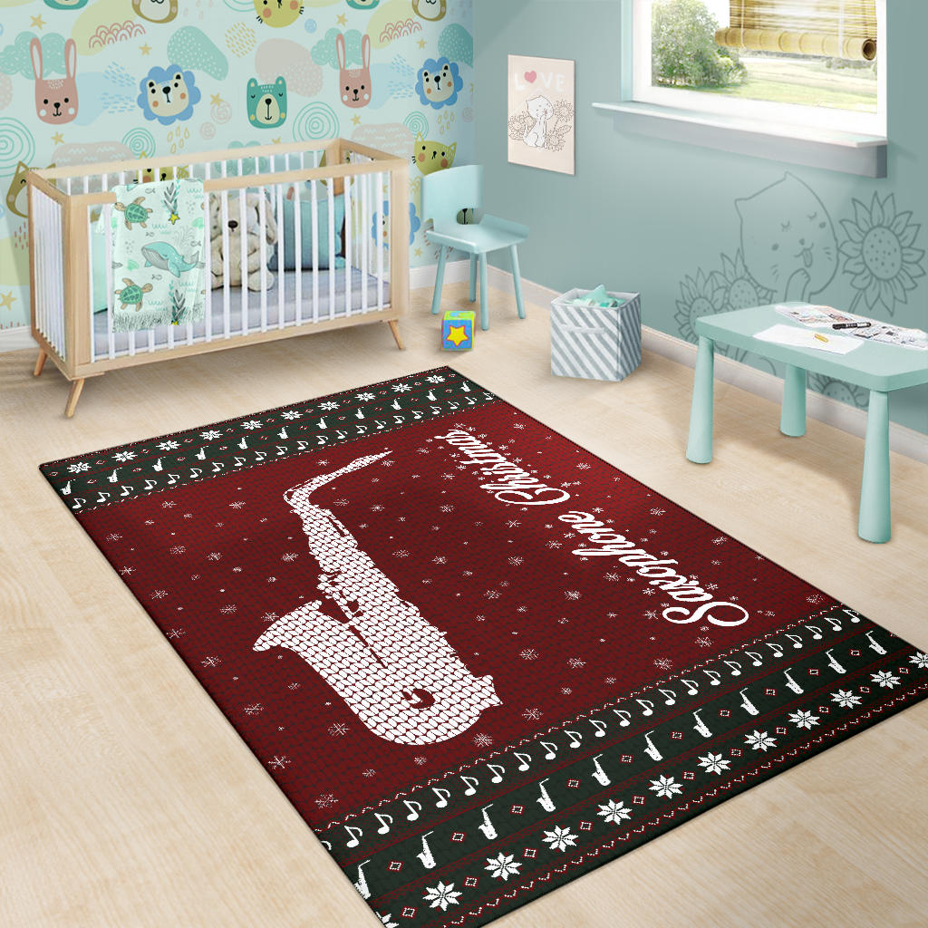 Saxophone Christmas Area Rug