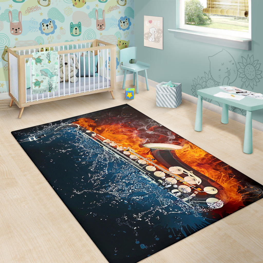 Ice Fire Saxophone Area Rug