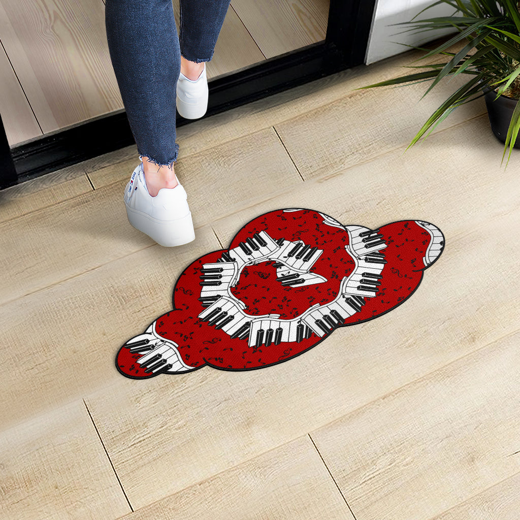 Piano Music Cloud Shape Door Mat