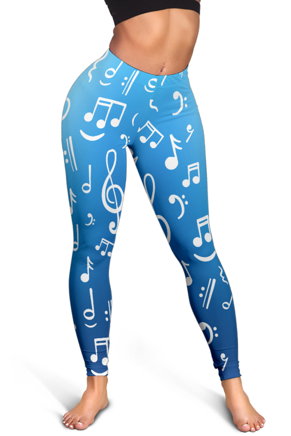 Music Notes Blue Leggings