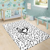 Musical Notes Heart Area Rug