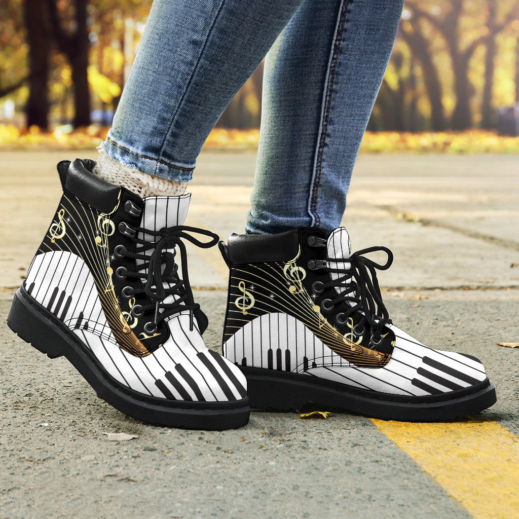 Piano Keys And Music Notes All-Season Boots
