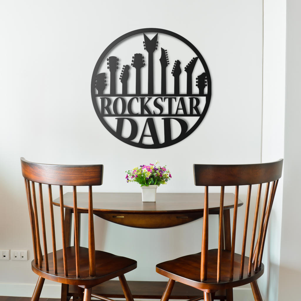 Rockstar Dad Metal Sign