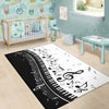Piano Keys And Music Notes Area Rug