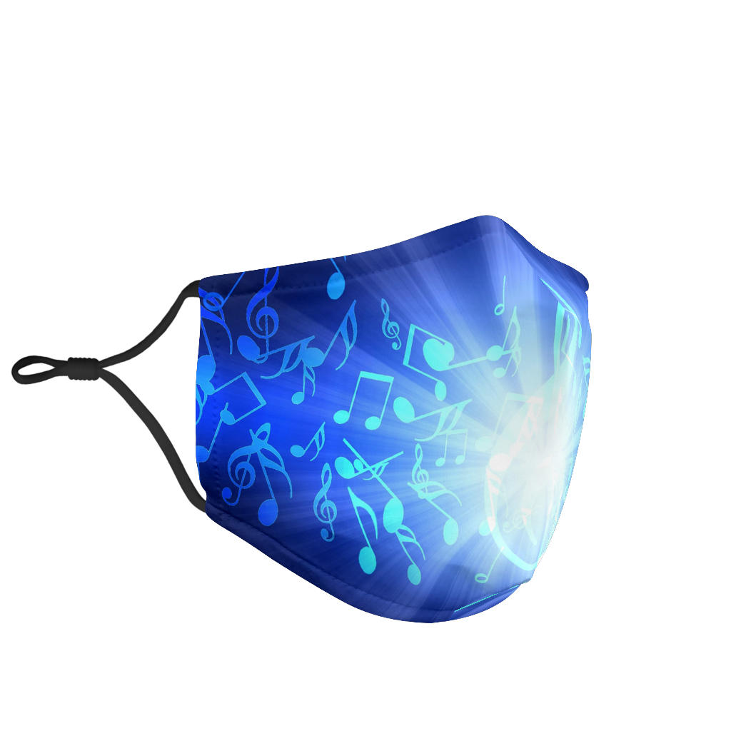 Musical Notes Blue Face Mask - { shop_name }} - Review