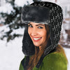 Music Notes Black Trapper Hat