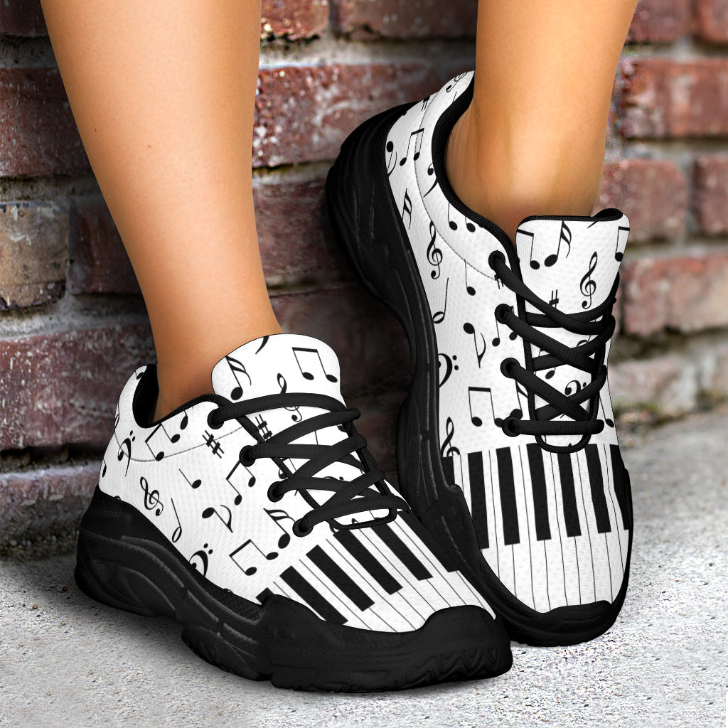 Piano With Music Notes Chunky Sneakers