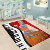 Piano Keys And Electric Guitar Area Rug