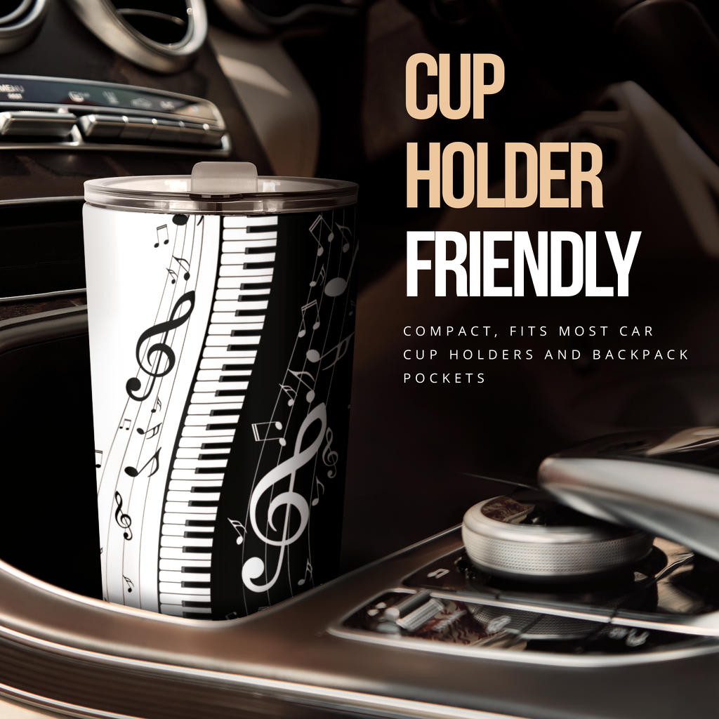 Piano Keys With Musical Notes Tumbler