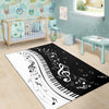 Piano Keys With Musical Notes Area Rug